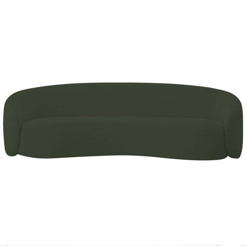 Sofá 2 Lugares Amore 160cm Orgânico Luxo Recepção Escritório Linho Verde - 2