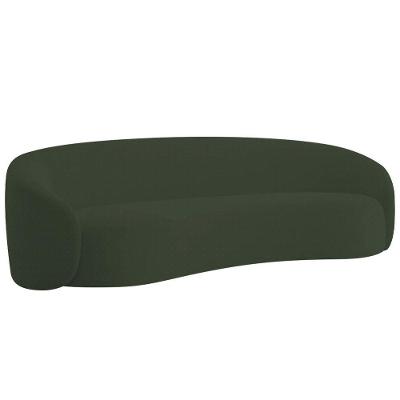 Sofá 2 Lugares Amore 160cm Orgânico Luxo Recepção Escritório Linho Verde