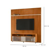 Painel Piso Teto New Guaporé Com Rack Bancada Frizz Cross New Prestige Ambiente Cinamomo Off White - Madetec - 3