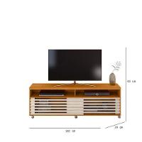 Painel Piso Teto New Guaporé Com Rack Bancada Frizz Cross New Prestige Ambiente Cinamomo Off White - Madetec - 7