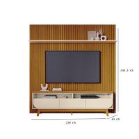 Painel Piso Teto New Guaporé Com Rack Bancada Selene New Luna Ambiente Cinamomo Off White - Madetec - 3