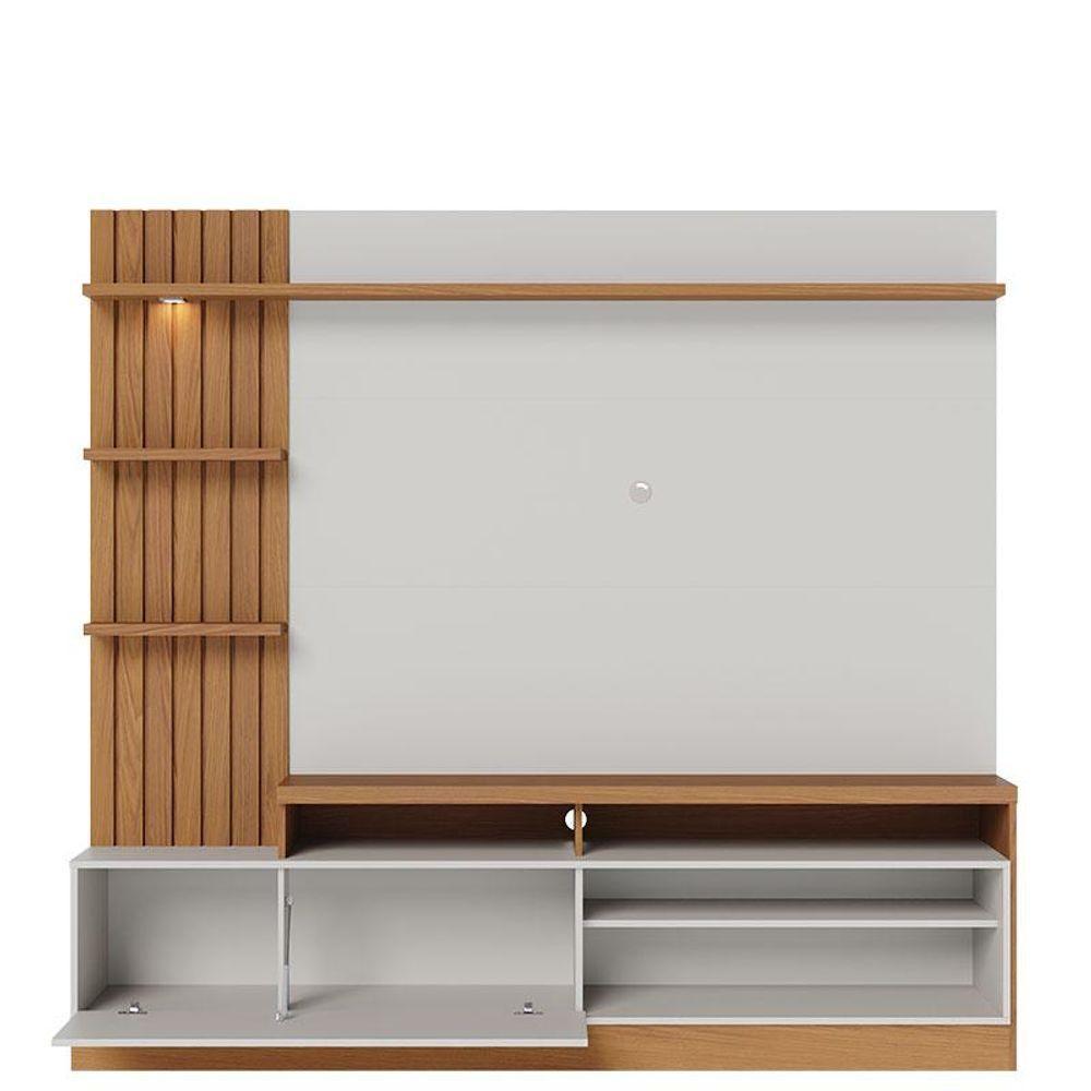 Estante Home Theater Maceió Com Pés E Mesa De Centro Jeri Freijó Off White - Colibri - 3