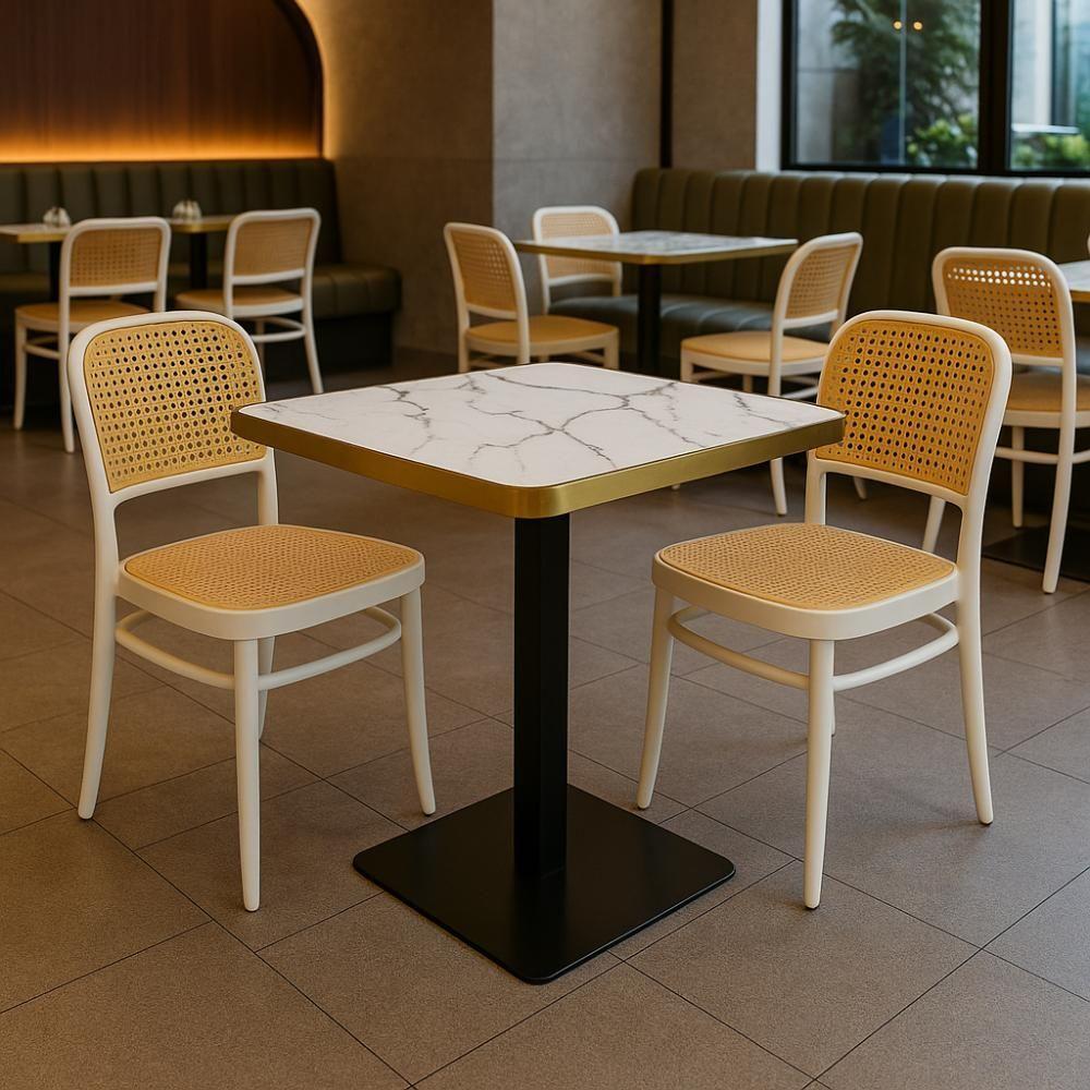 Conjunto Mesa De Jantar Redonda Venezia 70x70cm Branca Com 2 Cadeiras Roma - Branco - 2