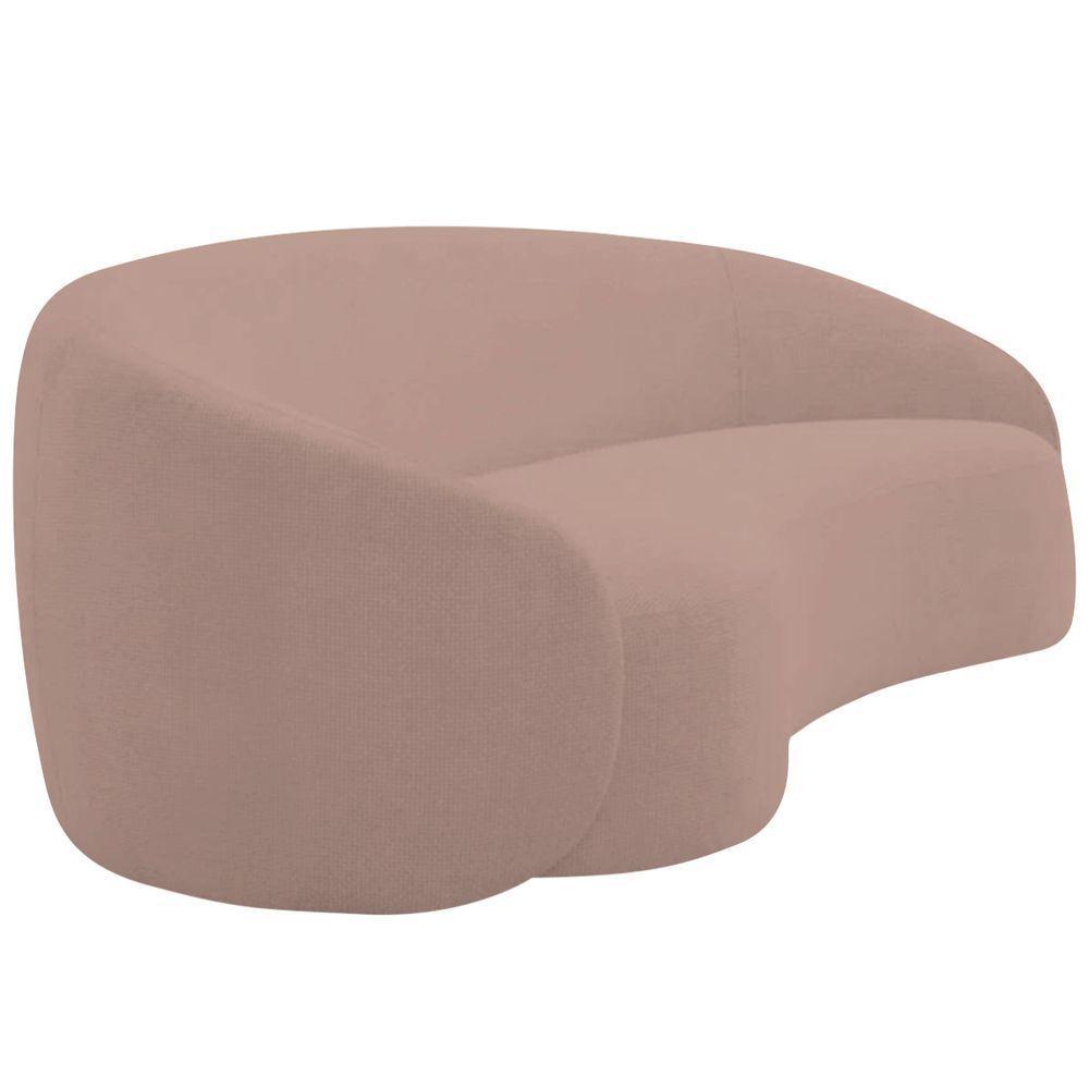 Sofá 2 Lugares Amore 160cm Orgânico Luxo Recepção Escritório Linho Rosê - 4