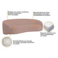 Sofá 2 Lugares Amore 160cm Orgânico Luxo Recepção Escritório Linho Rosê - 7