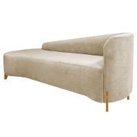 Divã Recamier Orgânico França 160cm Lado Esq Pés Madeira Bouclé Bege - 8