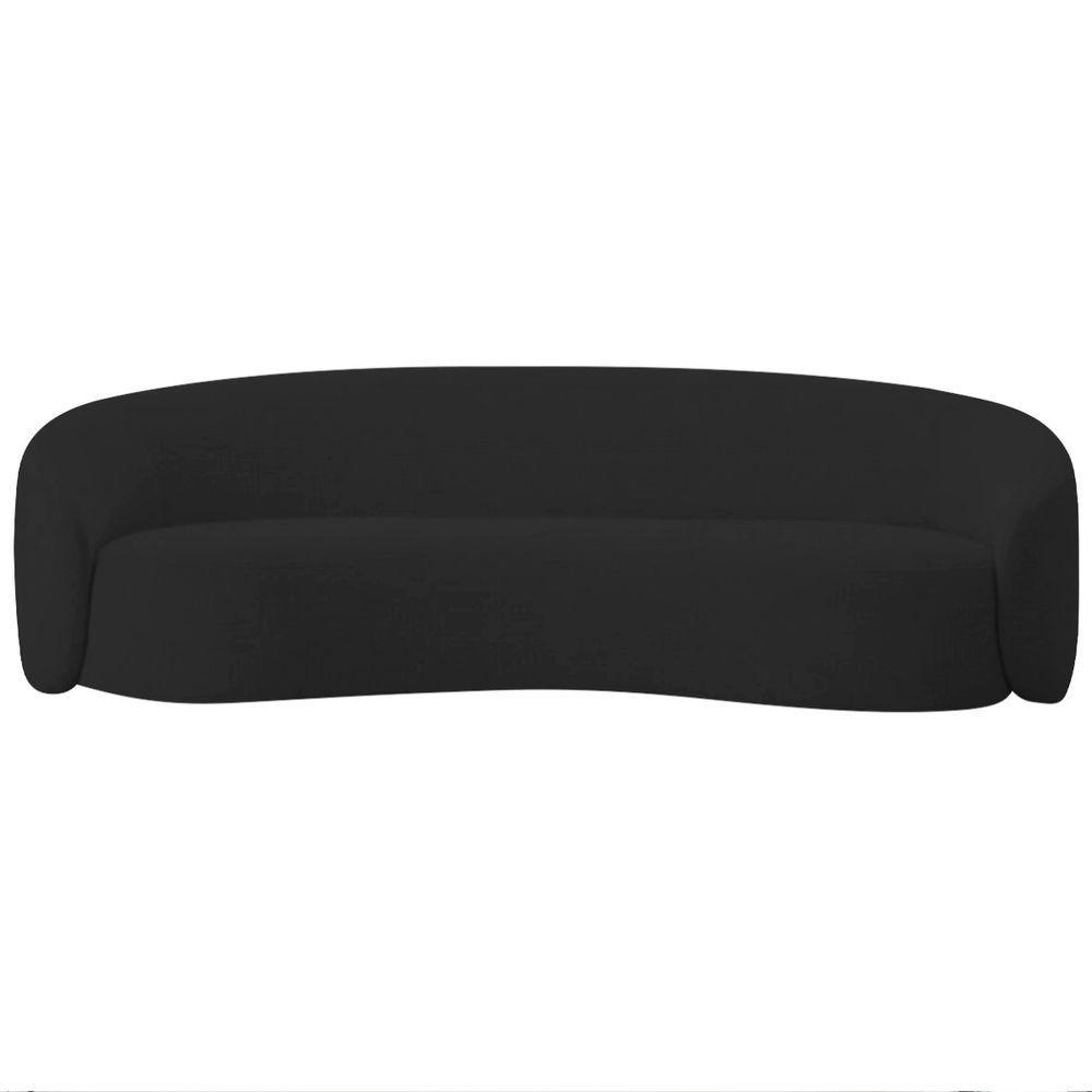 Sofá 2 Lugares Amore 160cm Orgânico Luxo Recepção Escritório Linho Preto - 4