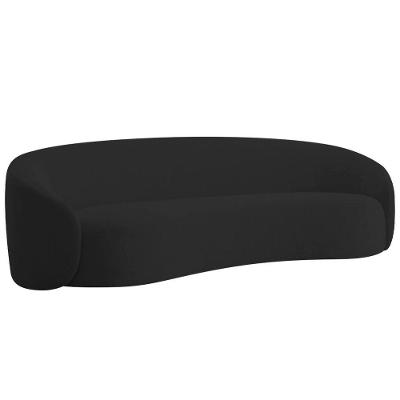 Sofá 2 Lugares Amore 160cm Orgânico Luxo Recepção Escritório Linho Preto