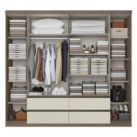 Guarda Roupa Casal Nobre 6 Portas Glass Rustic Off White E Cabeceira Com Mesas De Cabeceira Formosa Rustic- Thb - 3