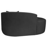 Divã Recamier Curvo Sala De Estar Recepção Inglaterra 150cm Lado Esquerdo Linho Preto - 7