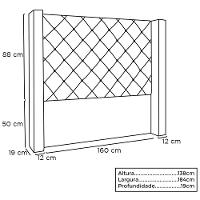 Cabeceira Estofada Egito Spz 160cm Casal Veludo - Amarena Móveis Marrom-2231 - 3