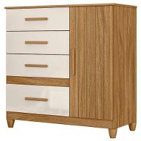 Guarda Roupa Solteiro Sobral E Cômoda Vênus Com Pés Freijó Off White - Moval - 5