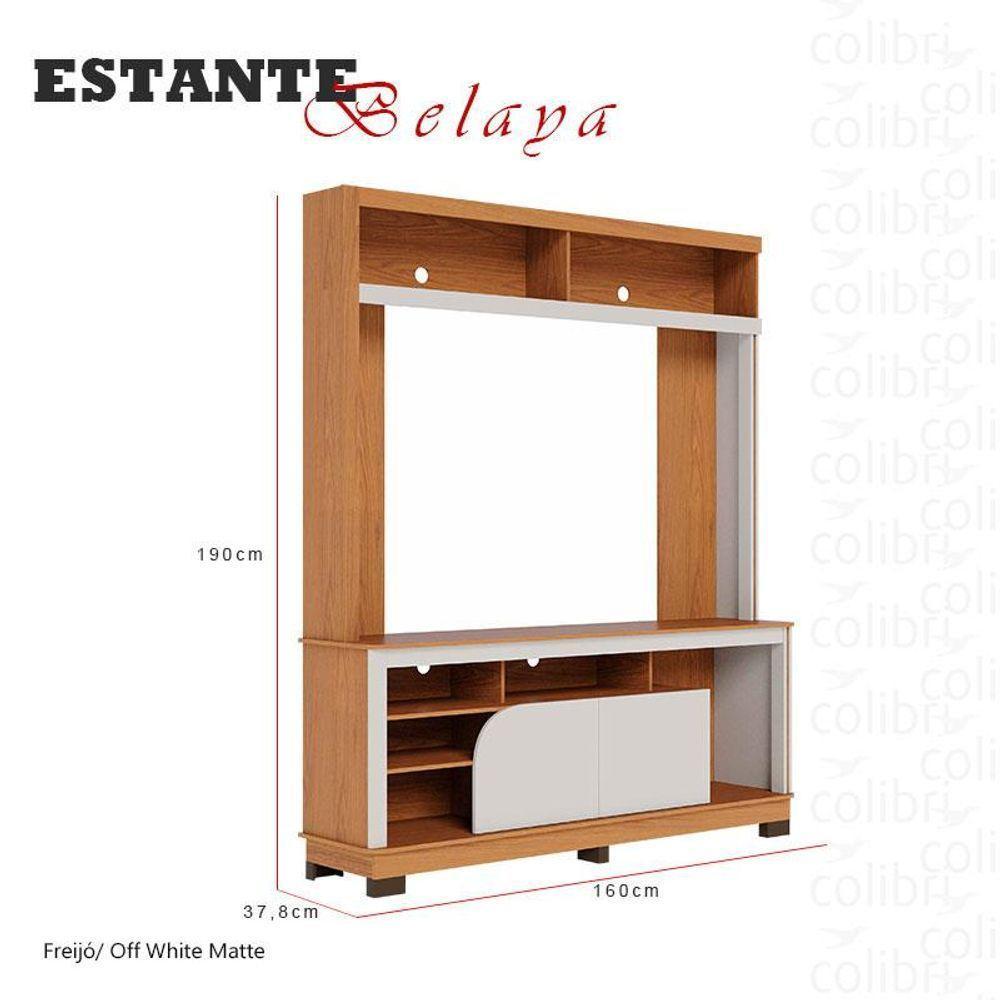 Estante Home Theater Belaya Freijó Off White Matte - Colibri - 2