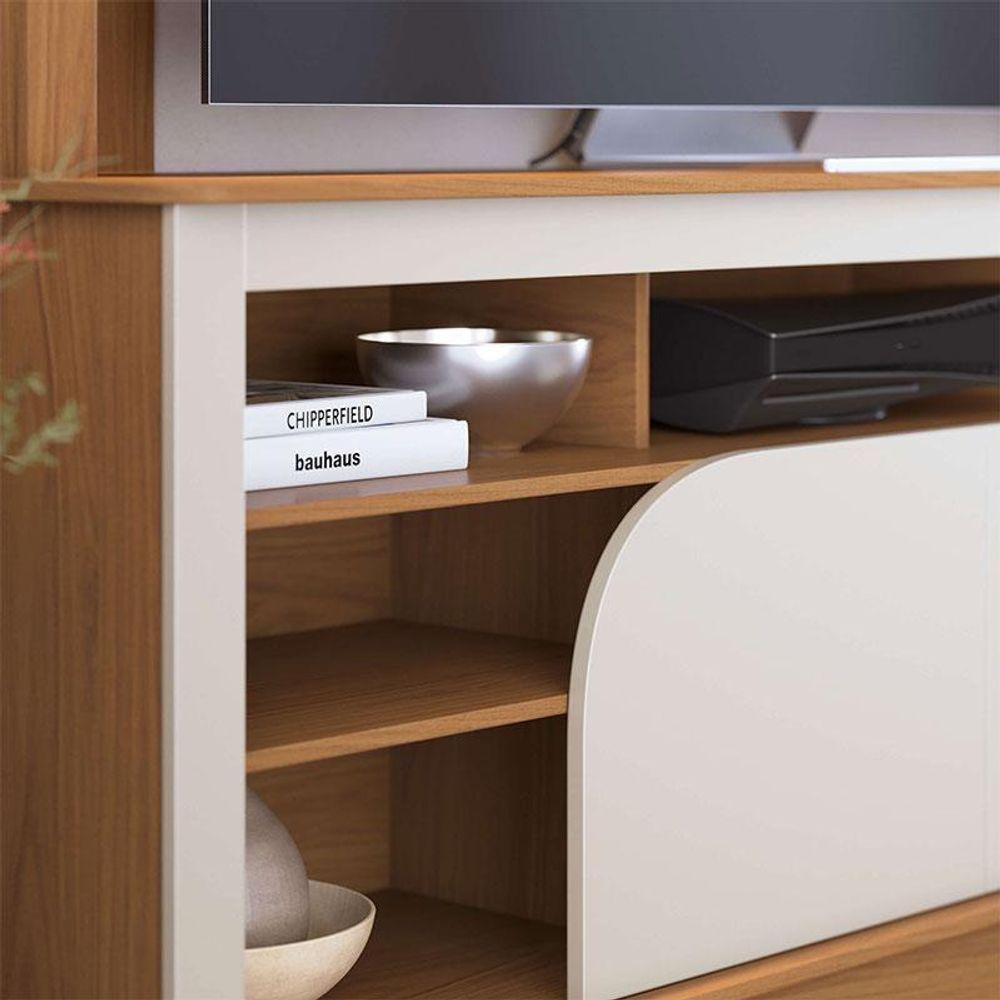 Estante Home Theater Belaya Freijó Off White Matte - Colibri - 6