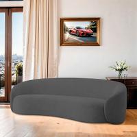 Sofá Orgânico Luxo Recepção 250cm Amore Linho Cinza Escuro - 1