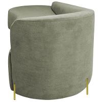 Divã Recamier Orgânico França 140cm Lado Esq Pés Metal Dourado Bouclé Verde Oliva - 5