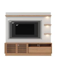 Estante Home Theater Campeche Com Pés Freijó Off White Matte - Colibri - 6