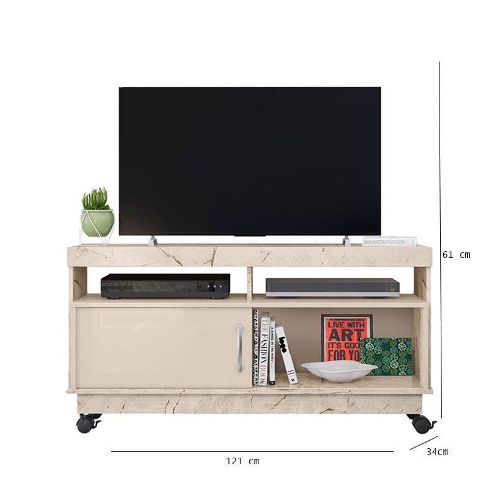 Rack Bancada Artur Com Aparador Frizz Calacata Off White - Madetec - 3