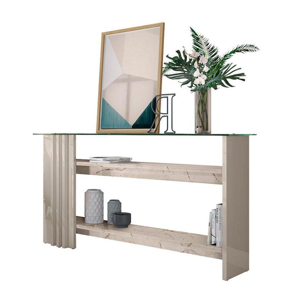 Rack Bancada Artur Com Aparador Frizz Calacata Off White - Madetec - 4