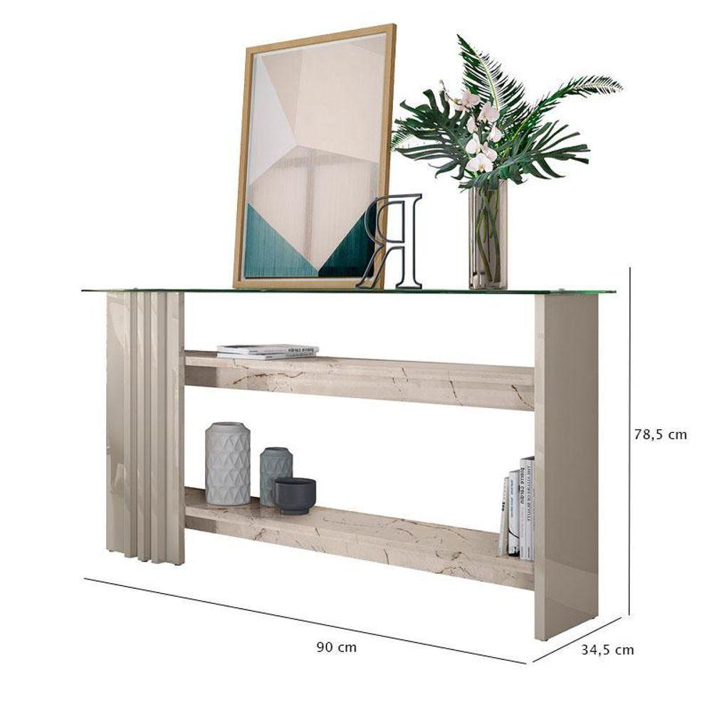 Rack Bancada Artur Com Aparador Frizz Calacata Off White - Madetec - 5