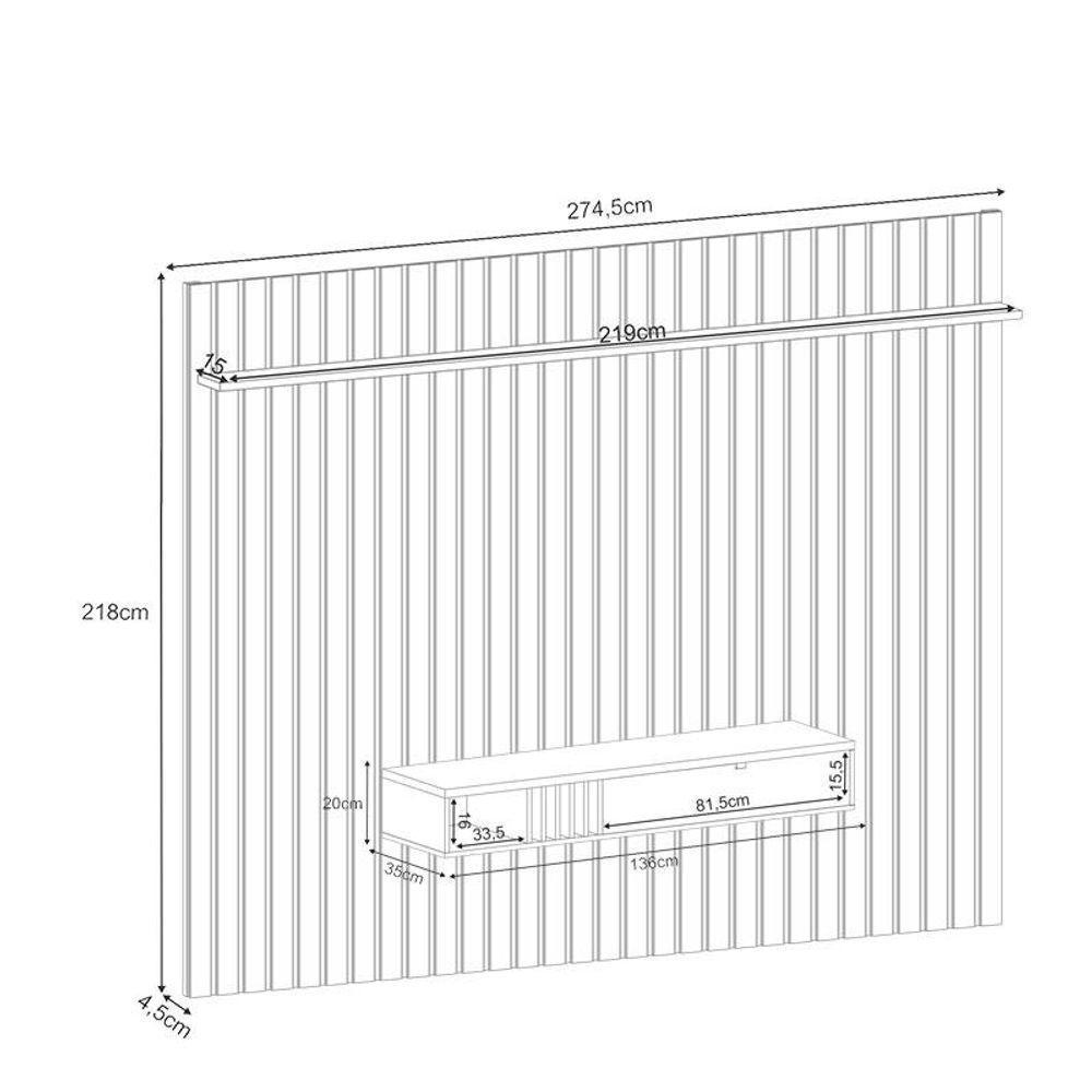 Painel Ripado You Bless 2.7 Cinamomo Off White - Hb Móveis - 4