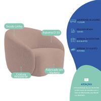 Kit Recamier Curvo Amsterdã 120cm E Poltrona Amore Luxo Linho Rosê - 6