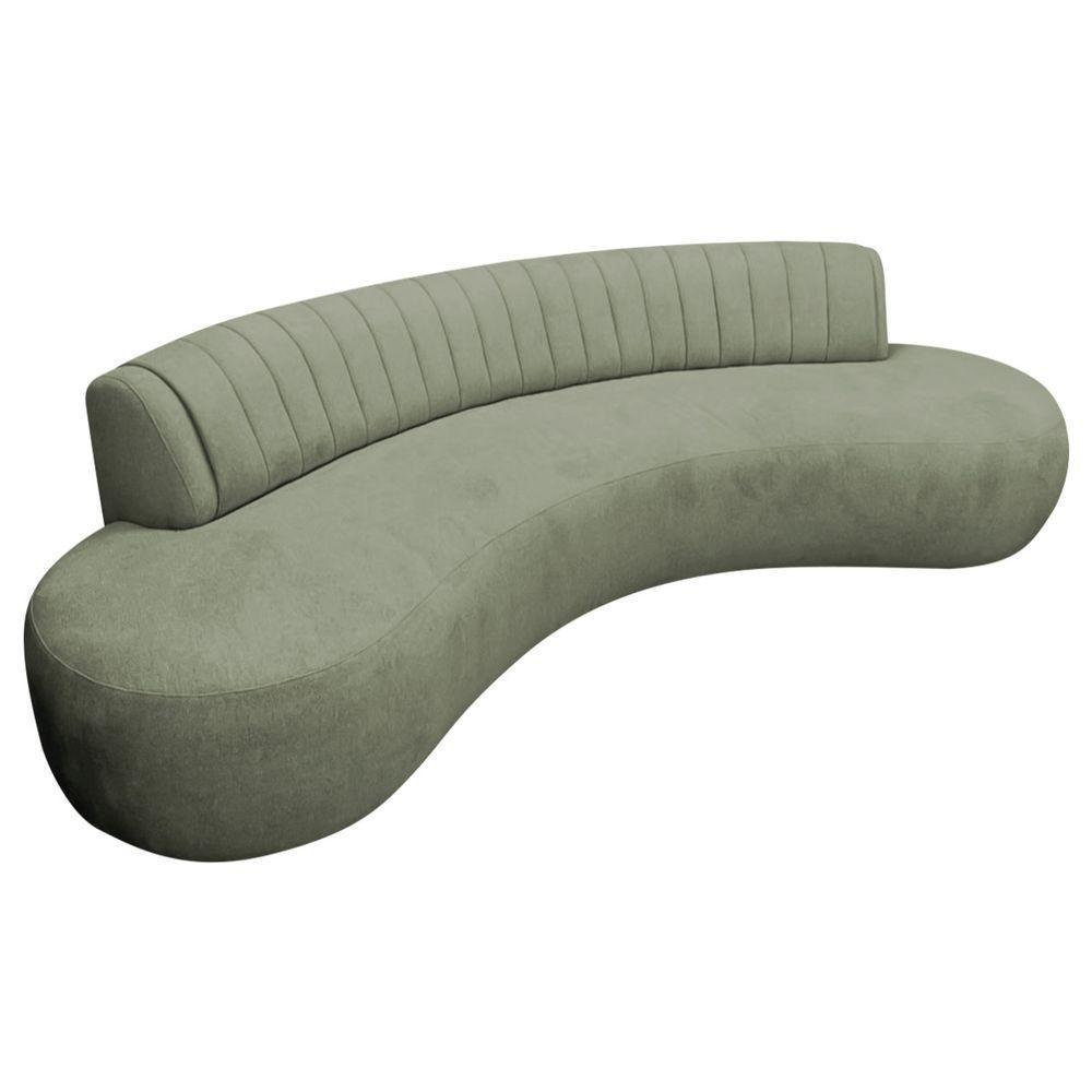 Divã Recamier Celeste Curvo Sala Estar Luxo 180cm Bouclé Cor - 2