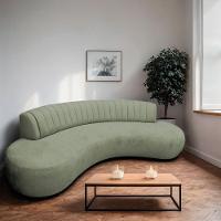 Divã Recamier Celeste Curvo Sala Estar Luxo 180cm Bouclé Cor - 1