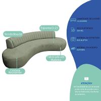 Divã Recamier Celeste Curvo Sala Estar Luxo 180cm Bouclé Cor