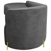 Divã Recamier Orgânico França 160cm Lado Esq Pés Metal Dourado Bouclé Cinza - 5