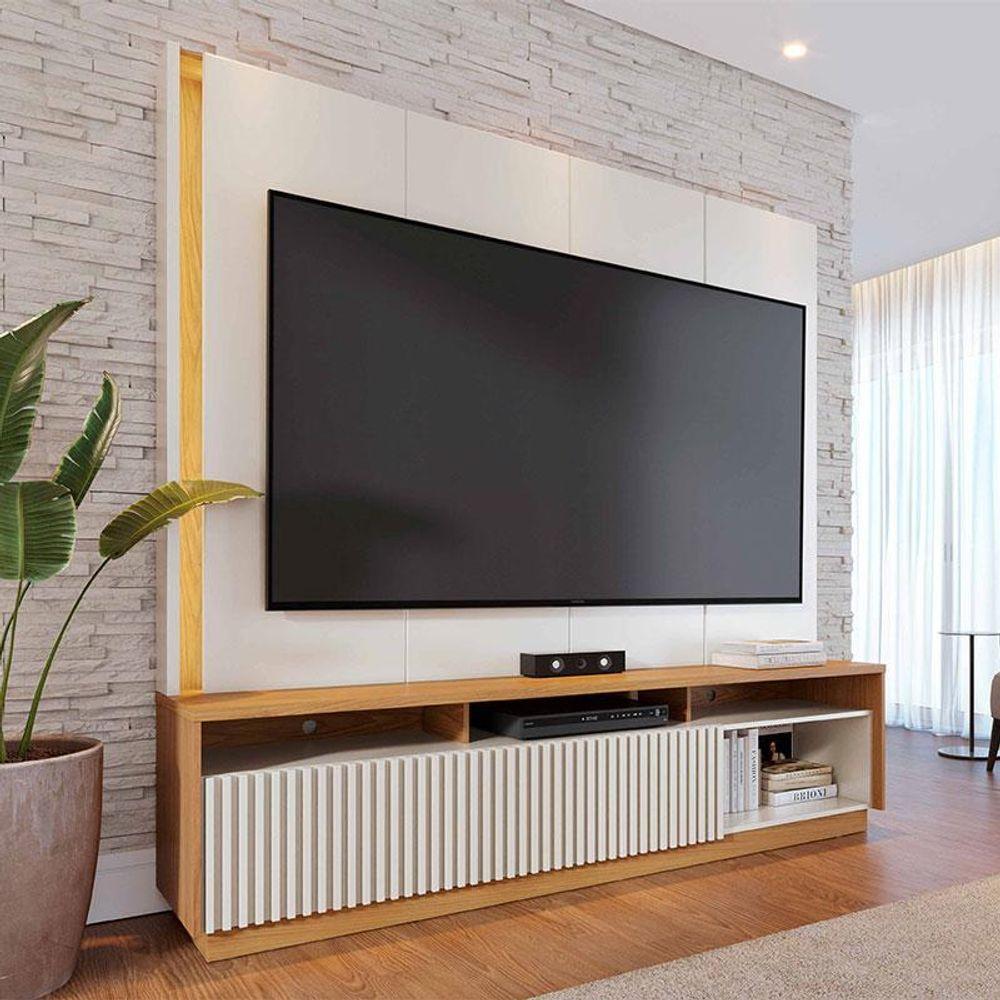 Estante Home Theater Jordão Off White Freijó - Colibri - 7