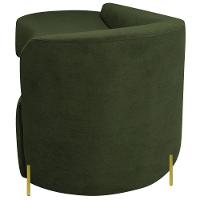 Divã Recamier Orgânico França 160cm Lado Esq Pés Metal Dourado Linho Verde - 5