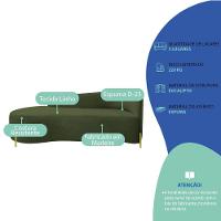 Divã Recamier Orgânico França 160cm Lado Esq Pés Metal Dourado Linho Verde - 7