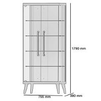 Cristaleira Tifanny E Aparador Classic Com Buffet E Rack Studio Off White Nature - Imcal - 2