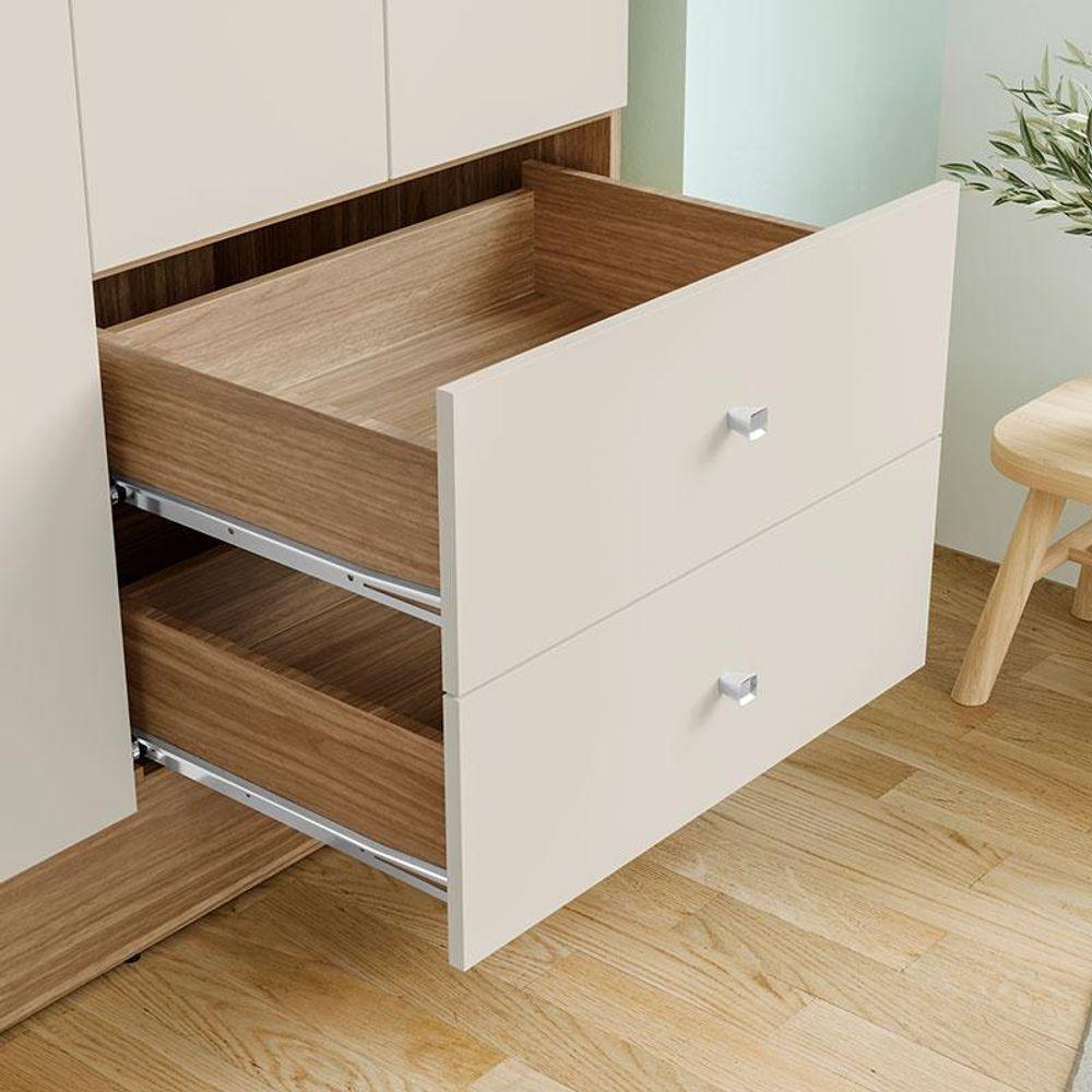 Guarda Roupa Solteiro Versa 4 Portas Freijó Off White Fosco - Kits Paraná - 5