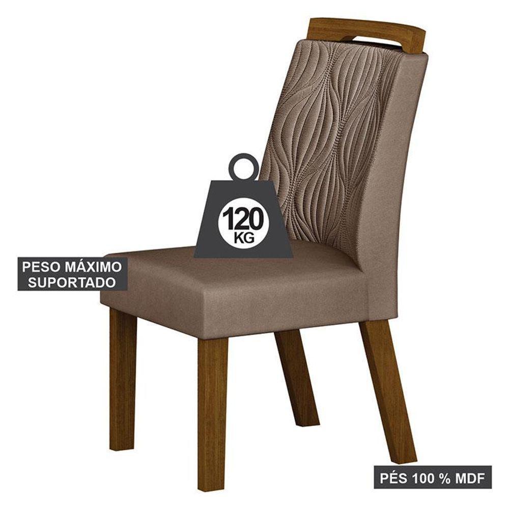 Cadeira Para Mesa De Jantar Ilhéus Mdf Kit 2 Peças Joli Camurça - Leifer Móveis - 3