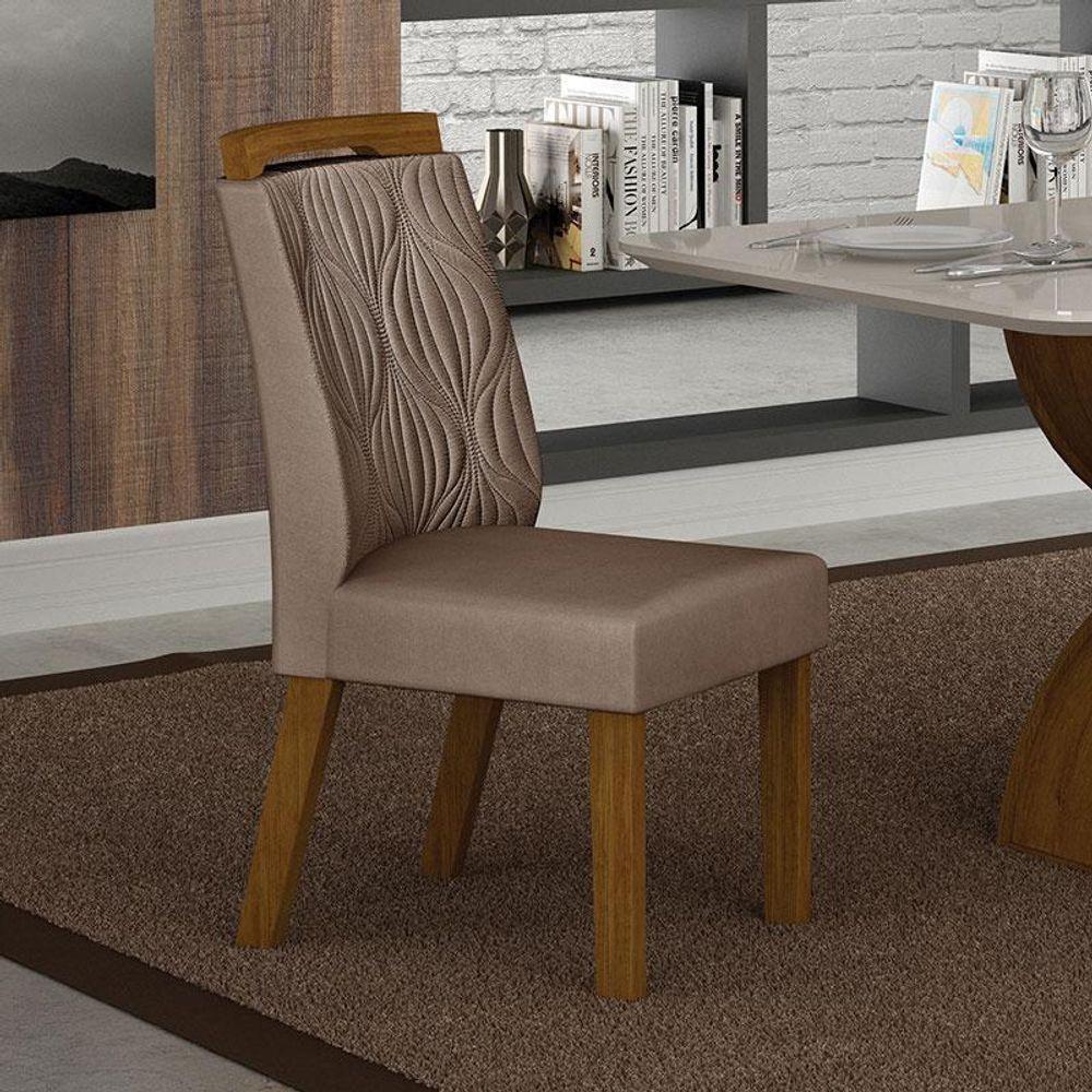 Cadeira Para Mesa De Jantar Ilhéus Mdf Kit 2 Peças Joli Camurça - Leifer Móveis - 5