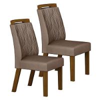 Cadeira Para Mesa De Jantar Ilhéus Mdf Kit 2 Peças Joli Camurça - Leifer Móveis - 1