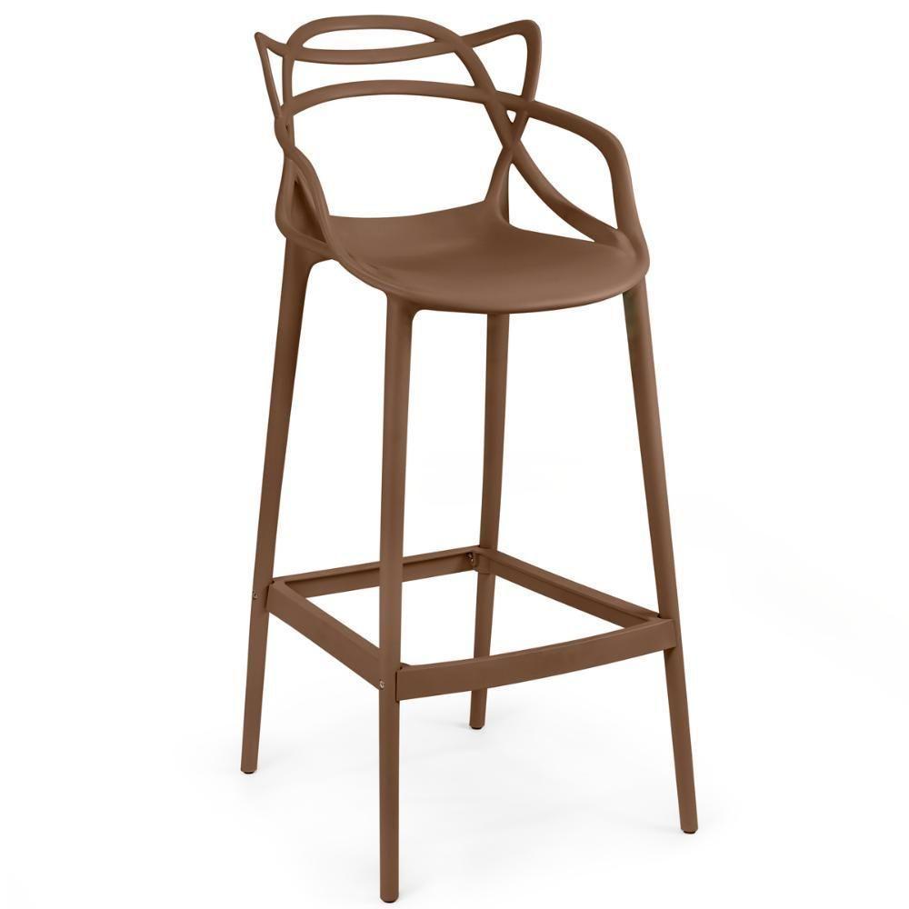 Kit 20 Banquetas Allegra Com Encosto Design Cozinha/bancada - Marrom - 3