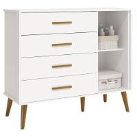 Quarto De Bebê Isis 4 Portas Branco Acetinado Com Colchão Gazin - Reller - 6