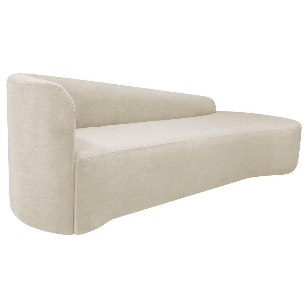 Divã Recamier Orgânico França 250cm Lado Direito Bouclé Bege - 2