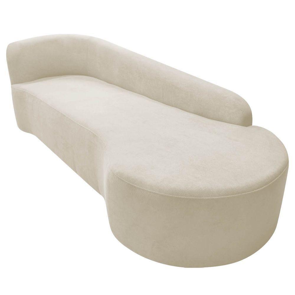 Divã Recamier Orgânico França 250cm Lado Direito Bouclé Bege - 6