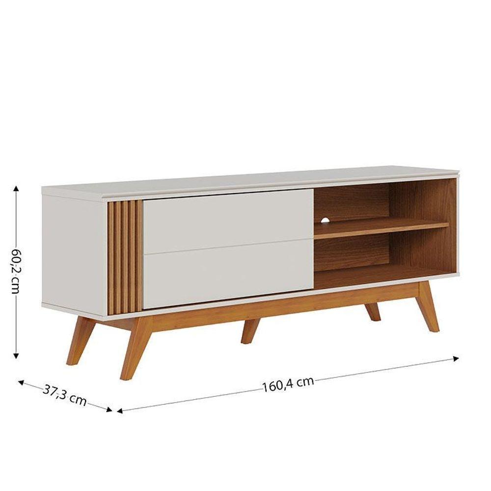 Rack Bancada Otawa Com Mesa De Centro Jeri Off White Freijó - Colibri - 4