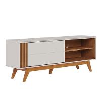 Rack Bancada Otawa Com Mesa De Centro Jeri Off White Freijó - Colibri - 2