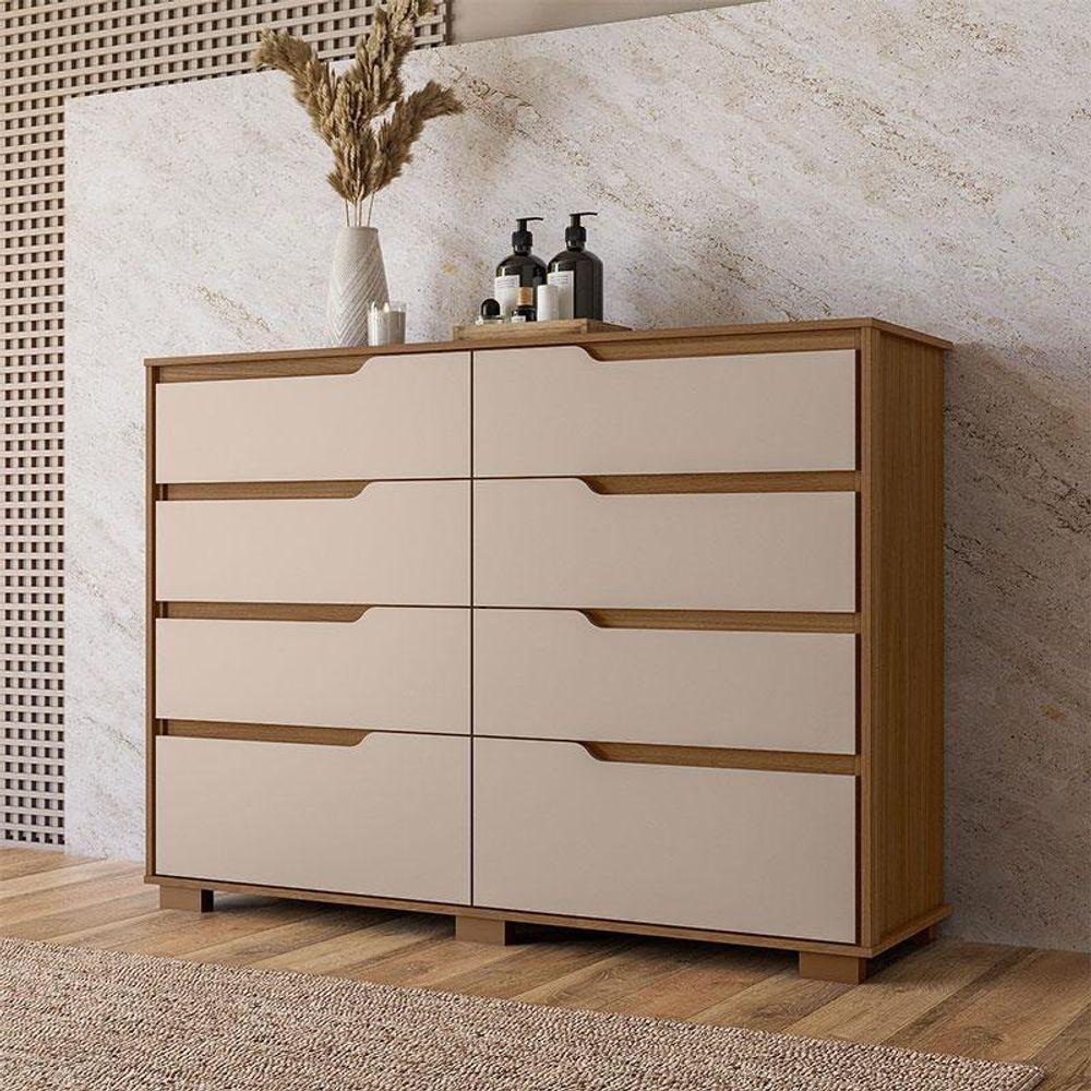 Guarda Roupa Casal San Francisco E Cômoda Georgia Carvalho Fendi - Moval - 5