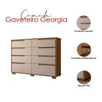 Guarda Roupa Casal San Francisco E Cômoda Georgia Carvalho Fendi - Moval - 3