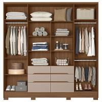 Guarda Roupa Casal San Francisco E Cômoda Georgia Carvalho Fendi - Moval - 7