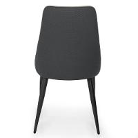 Cadeira De Jantar Estofada Torino Design Italiano Costuras Geométricas Base Em Metal - Bege-cinza Escuro - 8