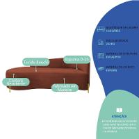 Divã Recamier Orgânico França 160cm Lado Esq Pés Metal Dourado Bouclé Terracota - 7