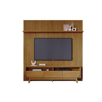 Painel Piso Teto New Guaporé Com Rack Bancada Selene New Luna Cumaru - Madetec